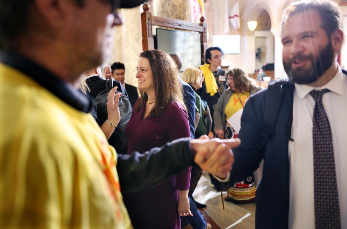 people talk at a gathering