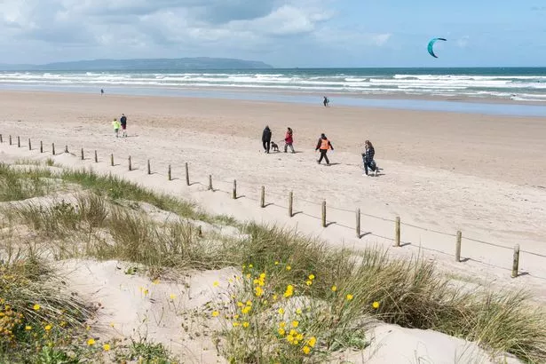 Volunteer group litter picking on the beach and sand dunes on the Big Help Out 2024 event at Portstewart Strand, County Londonderry
