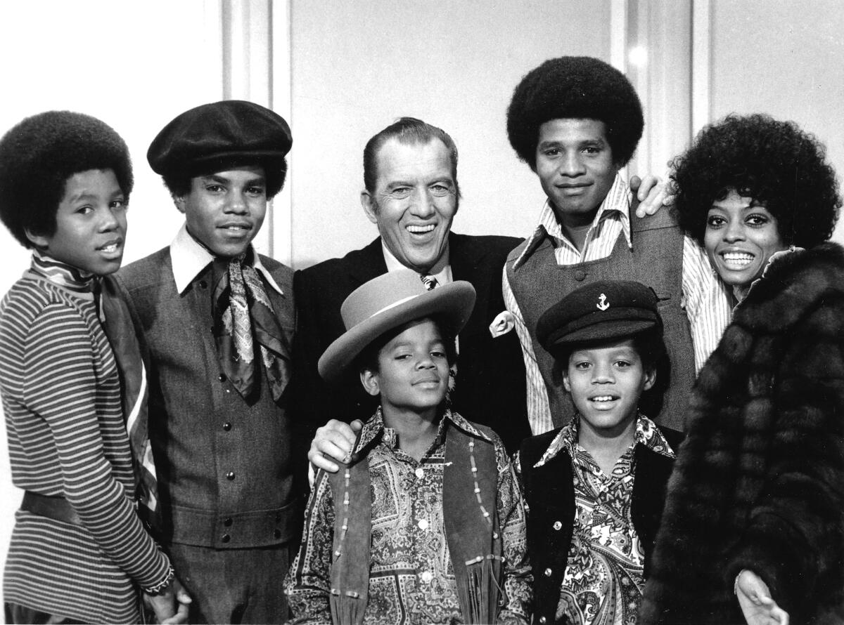 Ed Sullivan with the Jackson 5 and Diana Ross.