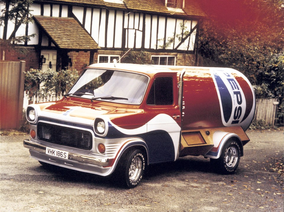 Pepsi-branded van.