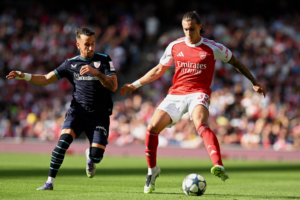 Viktor Gyökeres of Arsenal celebrating a goal.