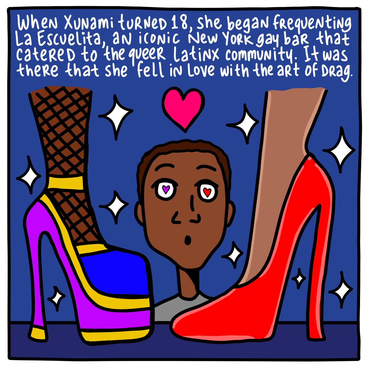 When Xunami turned 18 she began frequenting La Escuelita, a celebrated New York gay bar. 