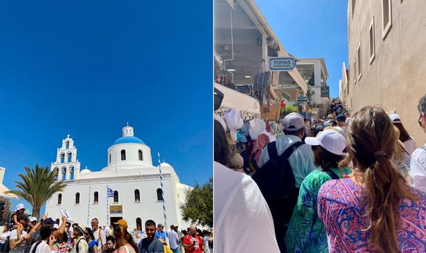 Paths of Oia are packed with tourists