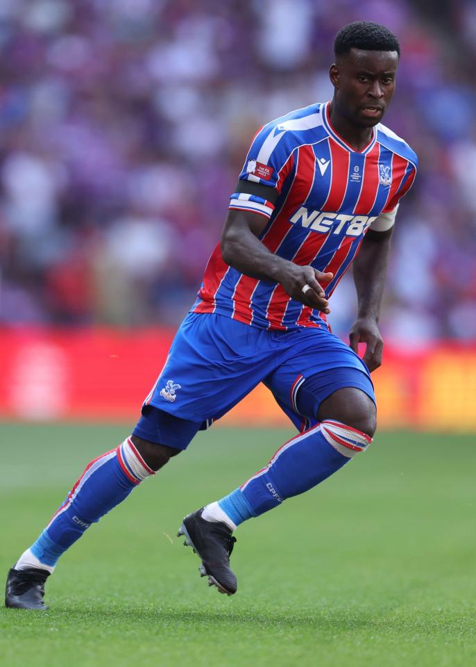 Marc Guehi of Crystal Palace playing soccer.