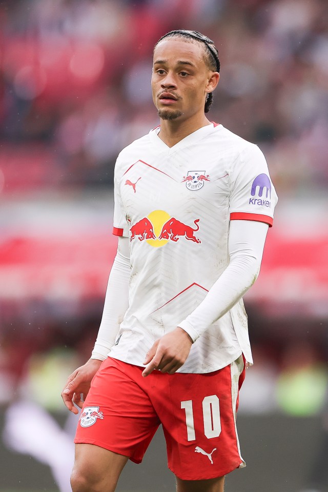 Xavi Simons of RB Leipzig during a Bundesliga match.