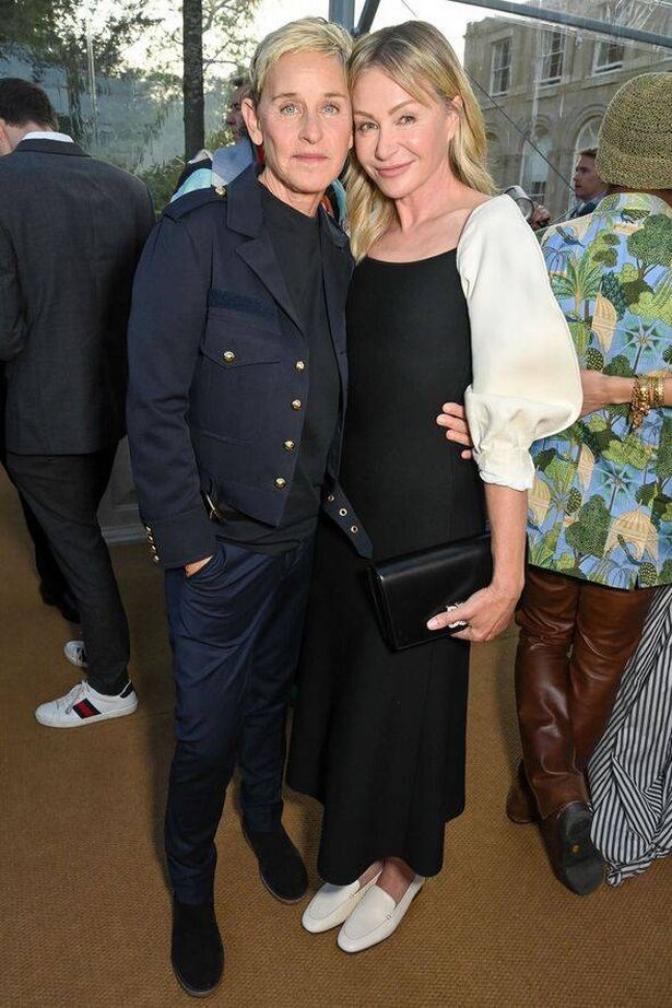 Ellen DeGeneres and Portia de Rossi attend the unveiling of RH England