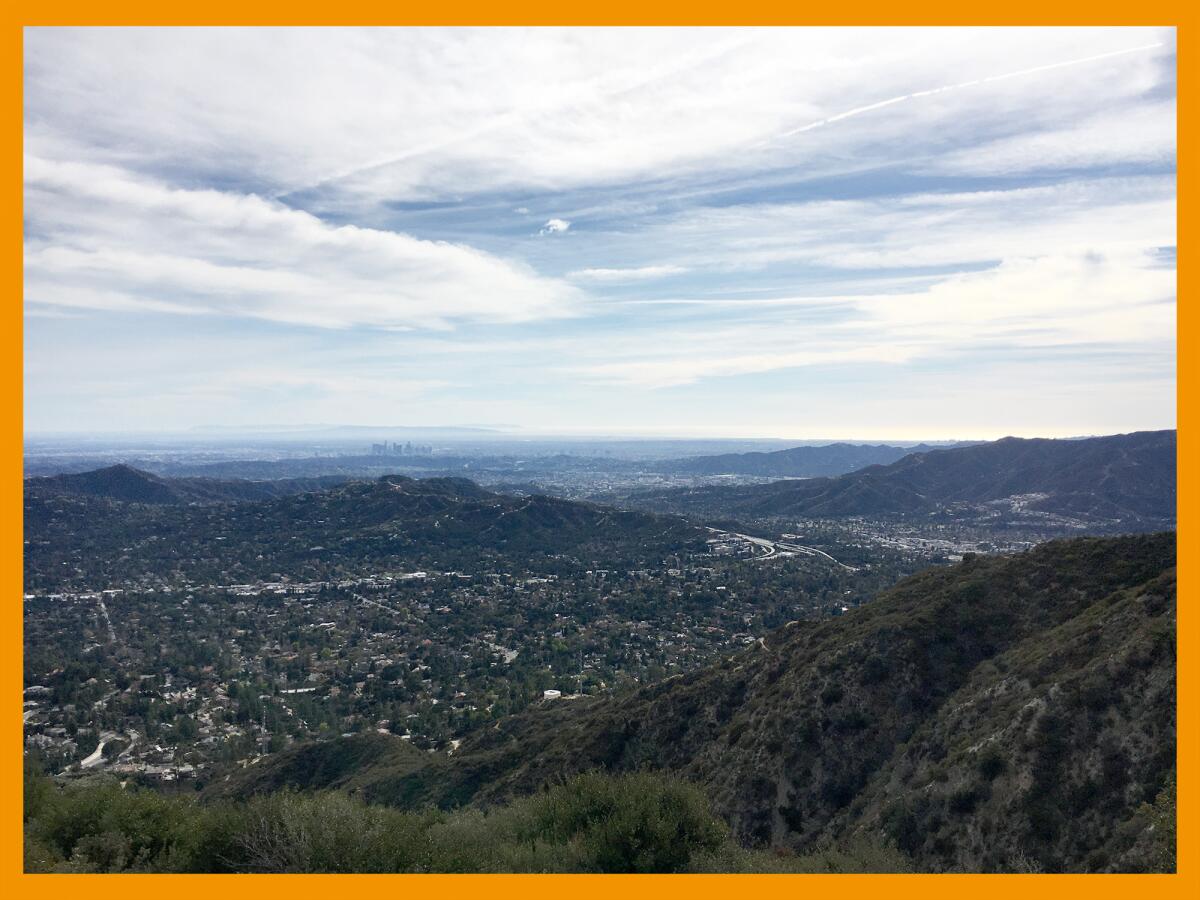 A view from the top of the Tee Pee Trail in Angeles National Forest.