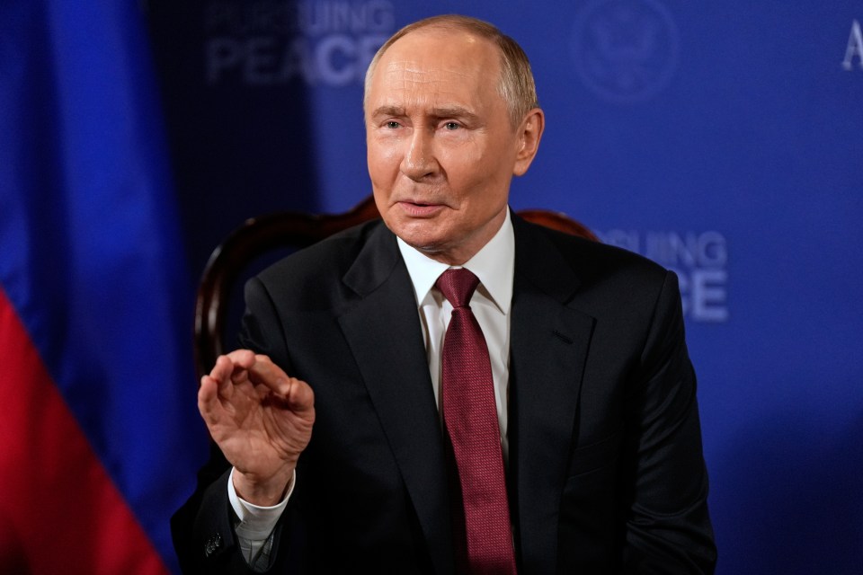 Russia's President Vladimir Putin speaks during a meeting with President Donald Trump Friday, Aug. 15, 2025, at Joint Base Elmendorf-Richardson, Alaska. (AP Photo/Julia Demaree Nikhinson)
