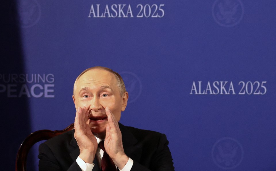 Russian President Vladimir Putin speaks, as he meets U.S. President Donald Trump (not pictured) to discuss an end to the war in Ukraine, in Anchorage, Alaska, U.S., August 15, 2025. REUTERS/Kevin Lamarque