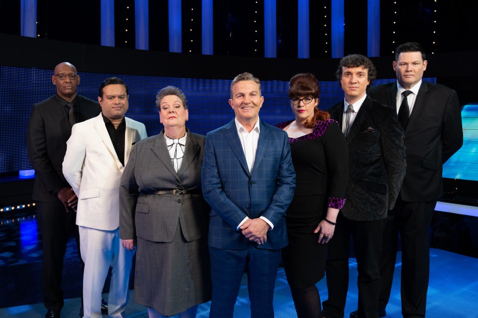 The Chase cast photo: Bradley Walsh and the Chasers.