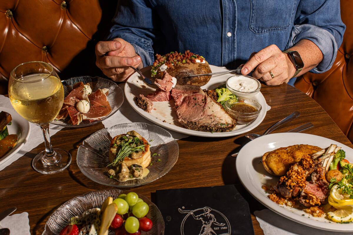 Glendora Continental prime rib and French Basque dishes (slow-braised lamb, pickled tongue and escargots).  