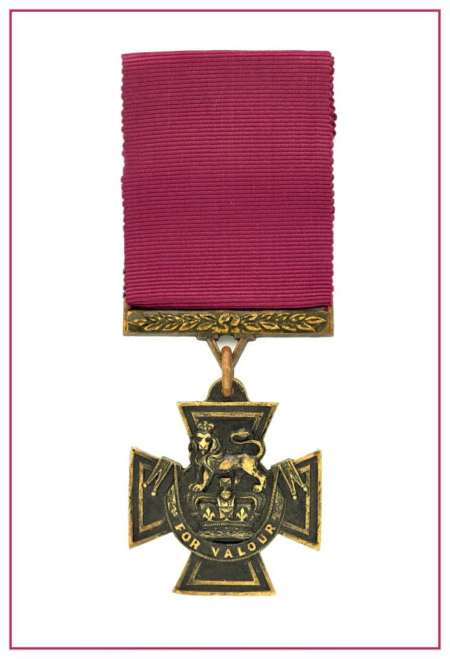 Victoria Cross medal awarded for conspicuous valour.