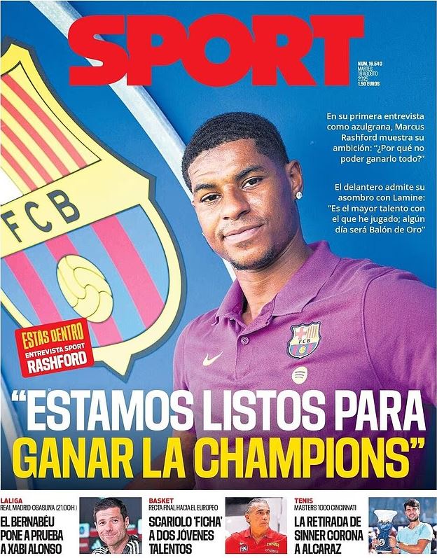 Sport magazine cover featuring Marcus Rashford.