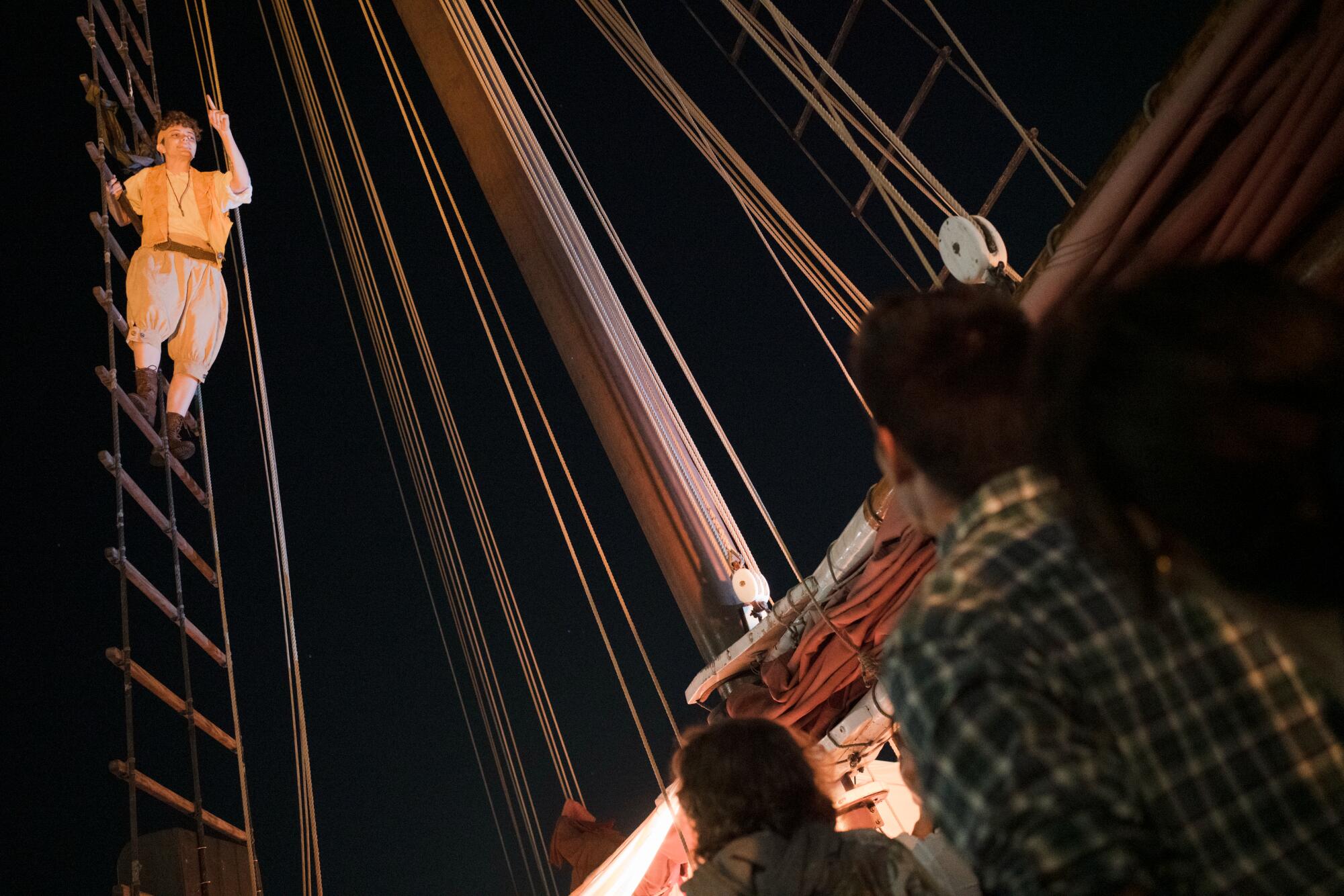 An actor on a ship's mast.