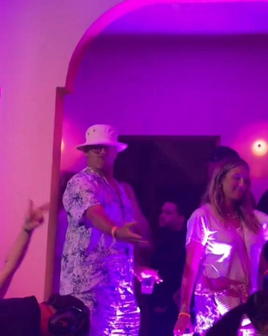 Jon Hamm at a Bad Bunny concert in Puerto Rico.