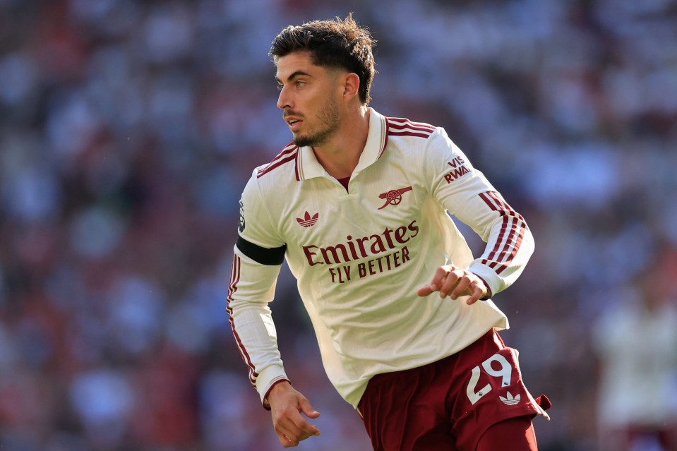 Kai Havertz #29 of Arsenal during a Premier League match.