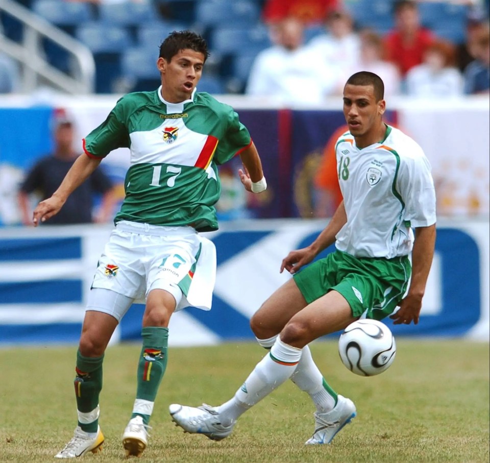 Joe O'Cearuill of the Republic of Ireland playing soccer.