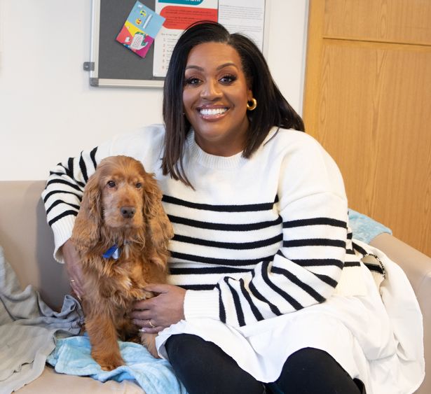 Alison Hammond with a dog