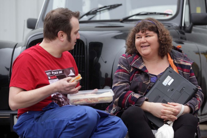 BBC<br />
**EMBARGOED FOR PUBLICATION UNTIL TUESDAY 26th APRIL 2011**<br />
Picture shows: Kev (BEN FRIMSTONE) Heather Trott (CHERYL FERGISON)<br />
TX: BBC One - Tuesday 3rd May 2011</p>
<p>Heather can t contain herself and rushes off in search of Kevin. When she eventually finds Kevin...<br />
Eastenders