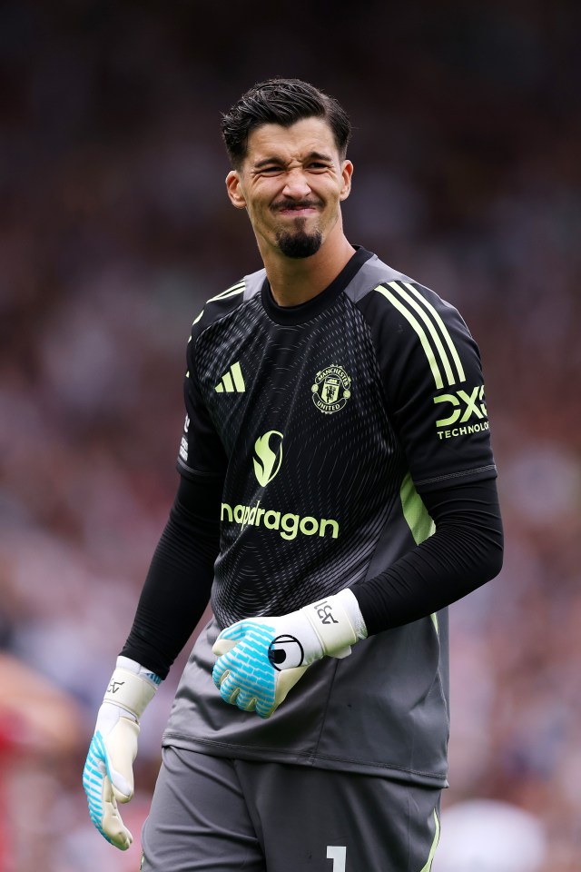 Altay Bayindir of Manchester United reacts to a missed penalty.