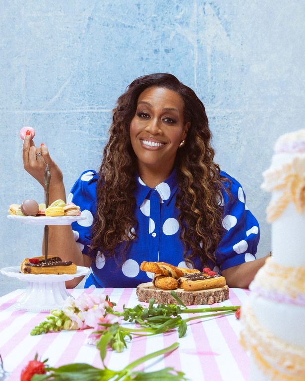 Alison Hammond on Bake Off set