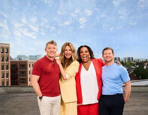 Ben Shepherd, Cat Deeley, Alison Hammond and Dermot O'Leary pose in an ITV publicity shot