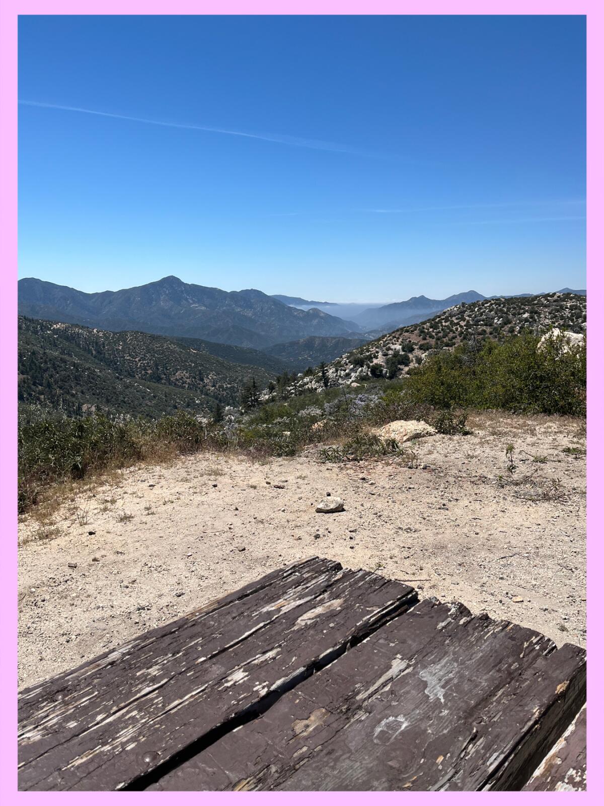 The view from a campsite in Chilao campground in Angeles National Forest.