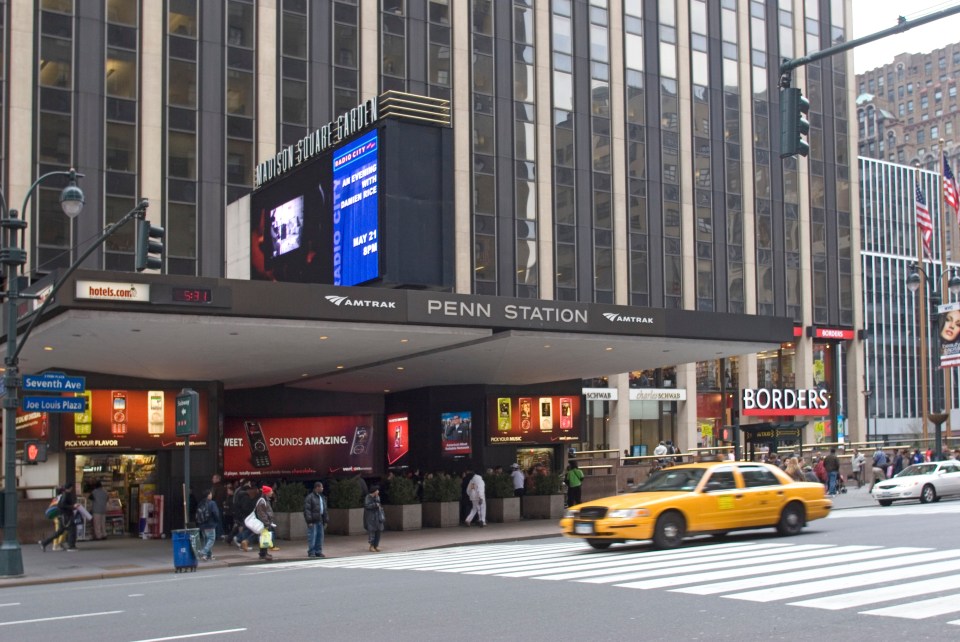 Penn Station entrance in New York City.