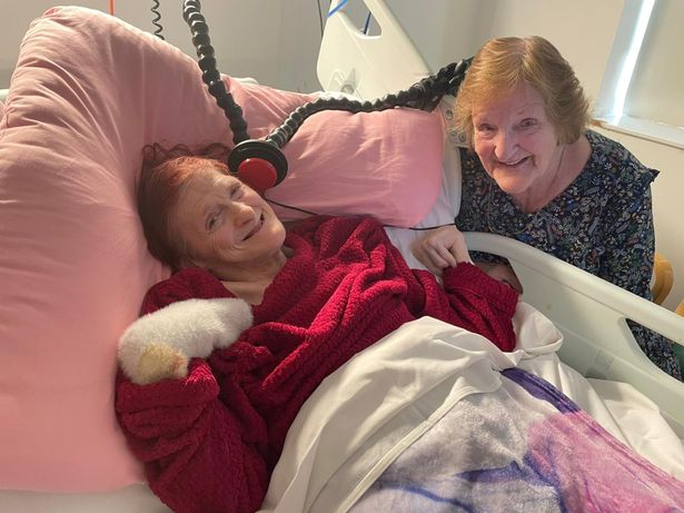 Viv and Julie's mother Margaret (right) meeting Sian, her firstborn daughter, for the first time after 68 years apart