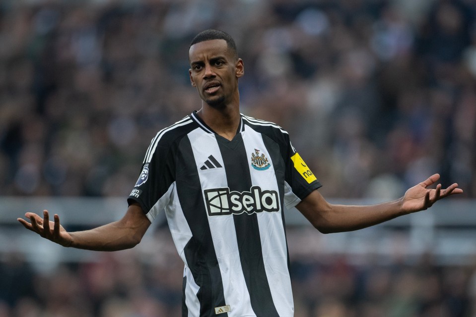 Alexander Isak of Newcastle United reacting during a soccer match.
