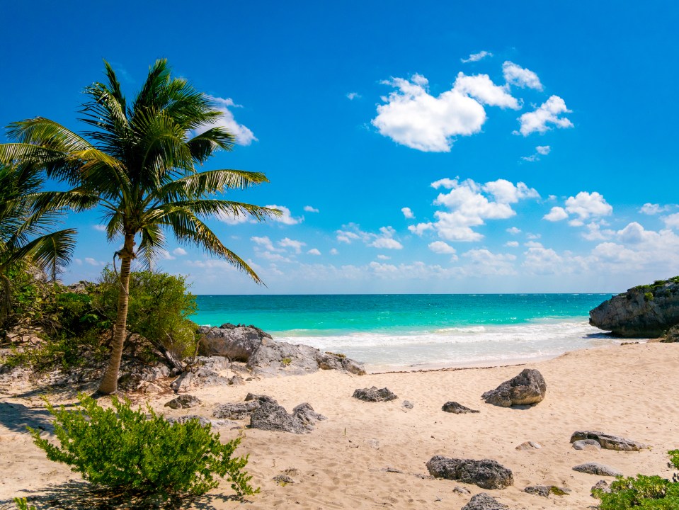 Beach in Playa del Carmen, Mexico.