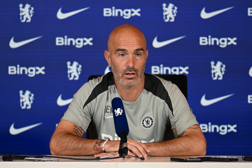 Enzo Maresca, Chelsea head coach, at a press conference.