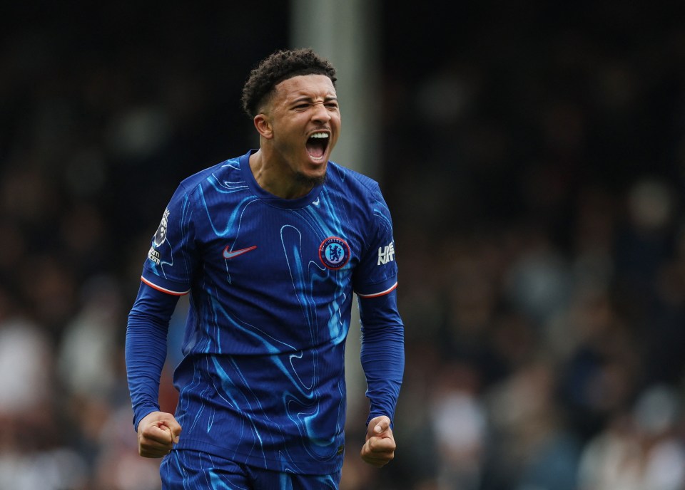 Jadon Sancho of Chelsea celebrating.