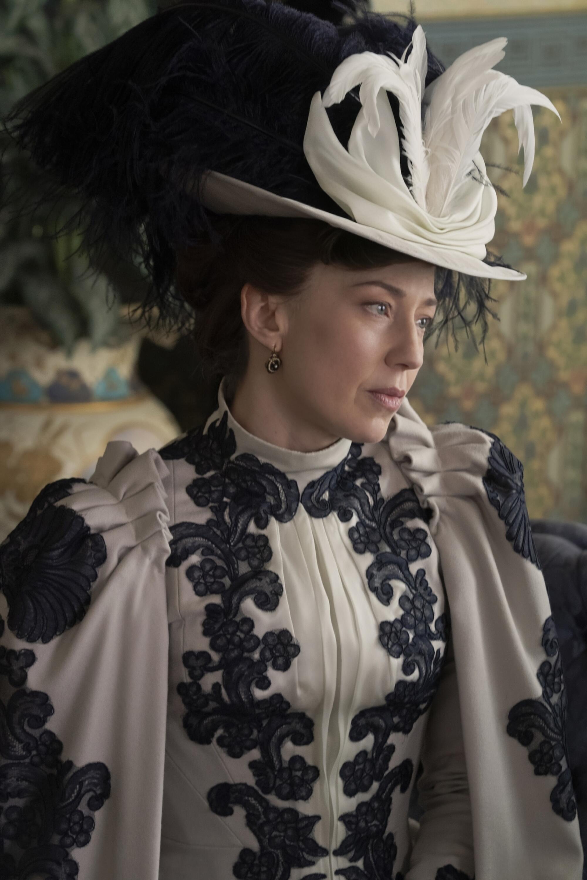 Carrie Coon as Bertha Russell in "The Gilded Age" Season 3.