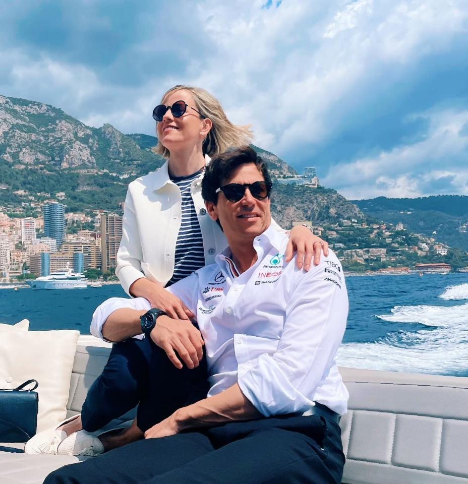 Toto Wolff and Susie Wolff on a yacht in Monaco.