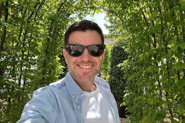 Steffan Rhys in the garden centre at Daylesford Organic Farm Shop