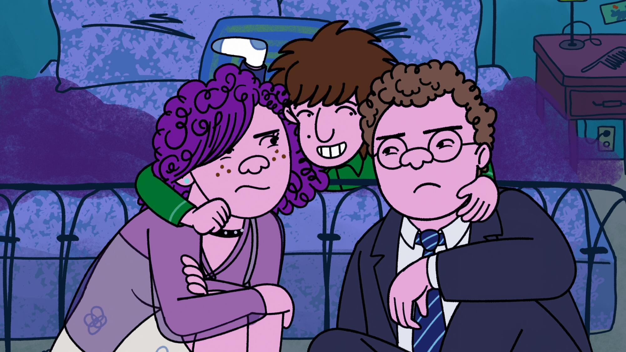 three kids huddled together