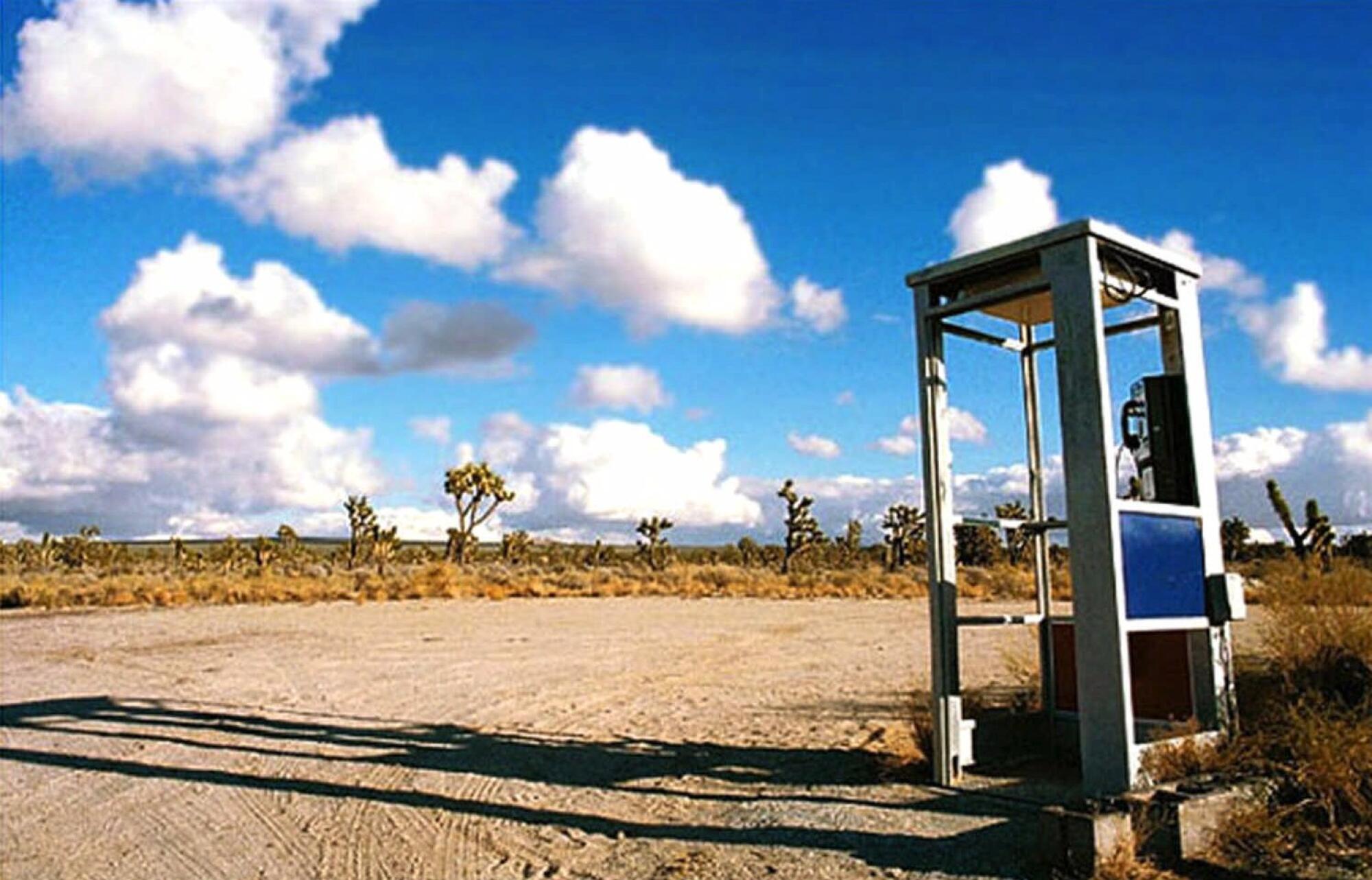 The so–called Mojave Phone Booth is shown as it looked in Jan. 1998, in Cima, Calif.