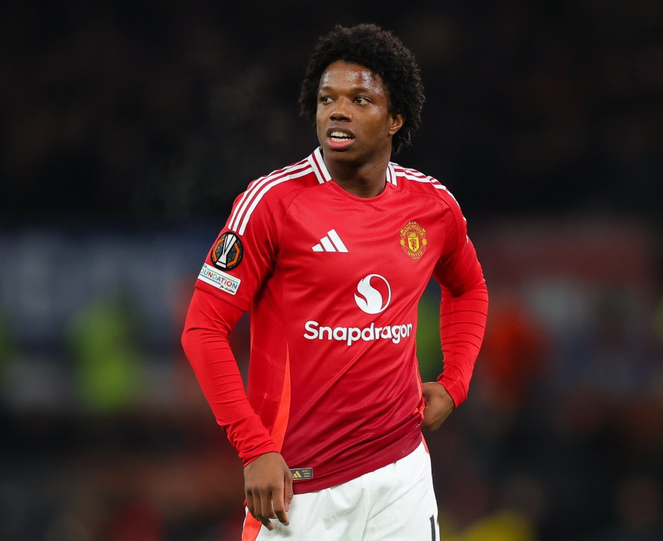 Tyrell Malacia of Manchester United during a UEFA Europa League match.