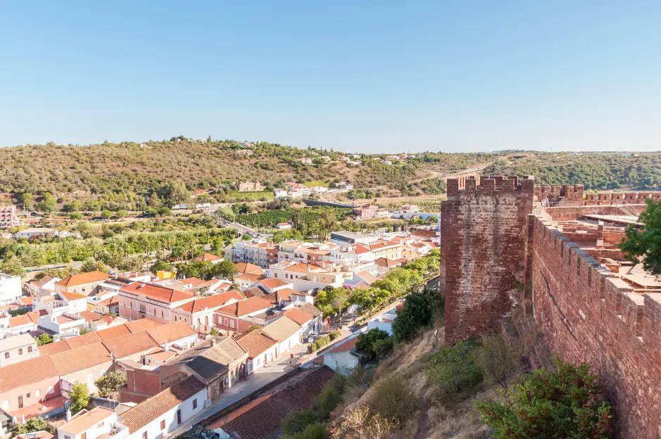 Panoramic view of Silves, Portugal, from the castle walls.