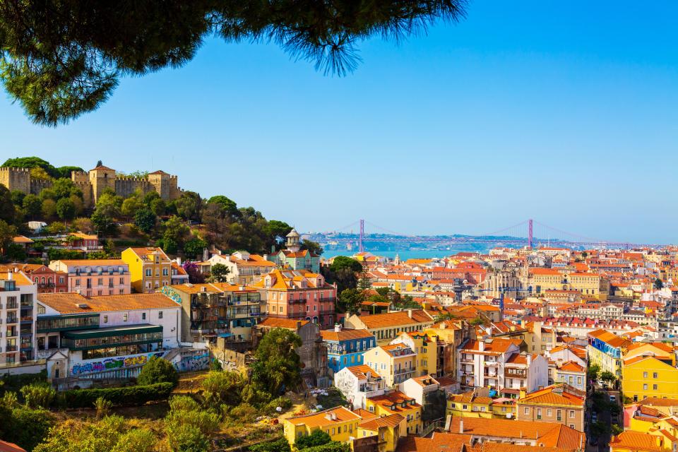 Panorama of Lisbon's old town, Portugal.