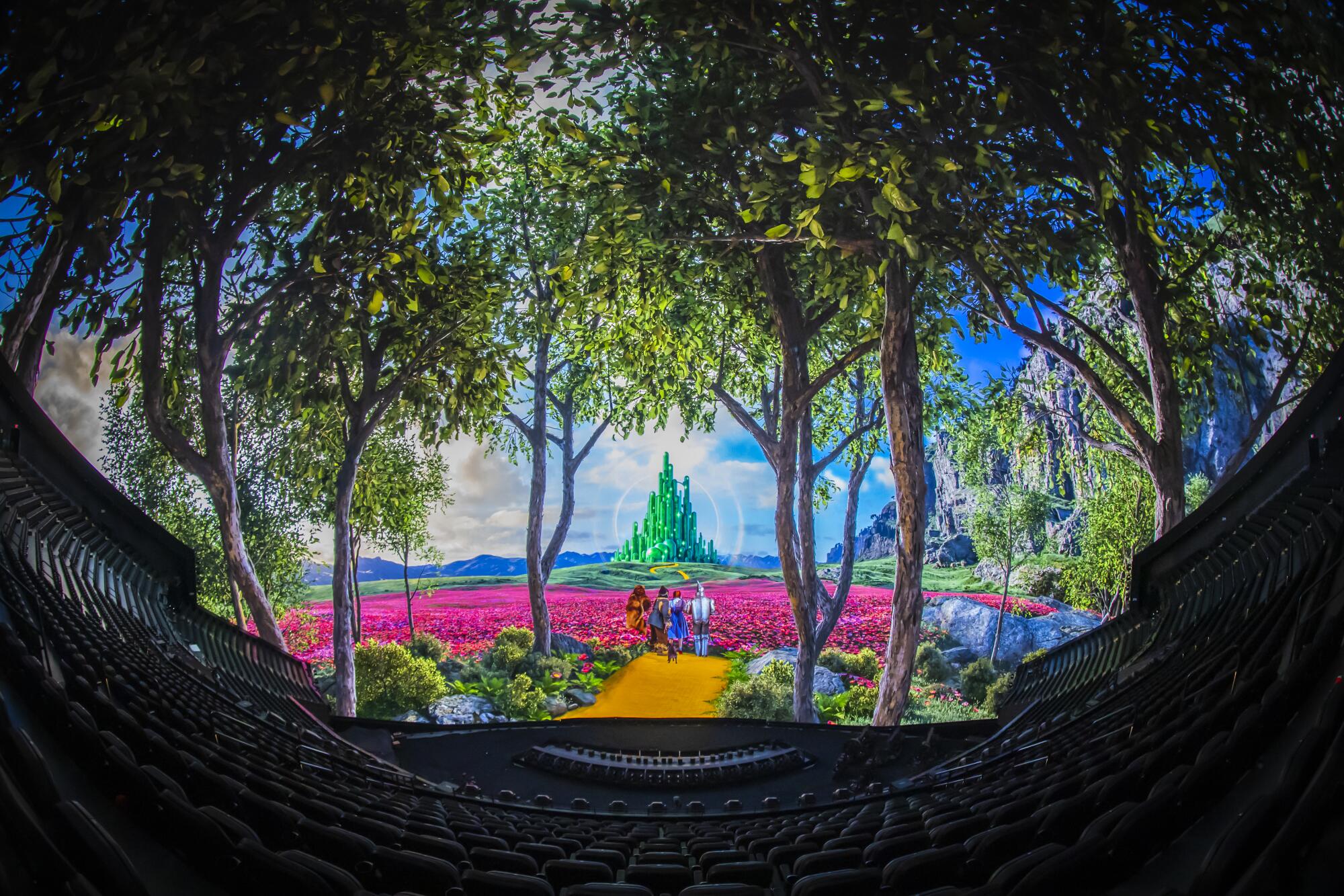 The margins of "The Wizard of Oz" have been expanded by generative AI to fit the enormous venue.