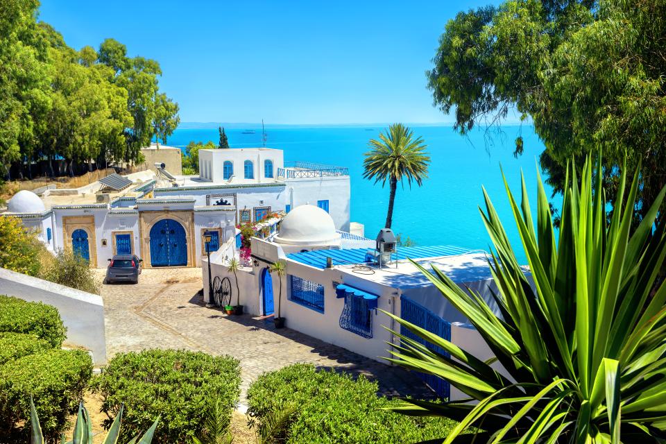 KKNBNP View of seaside resort Sidi Bou Said. Tunisia, North Africa