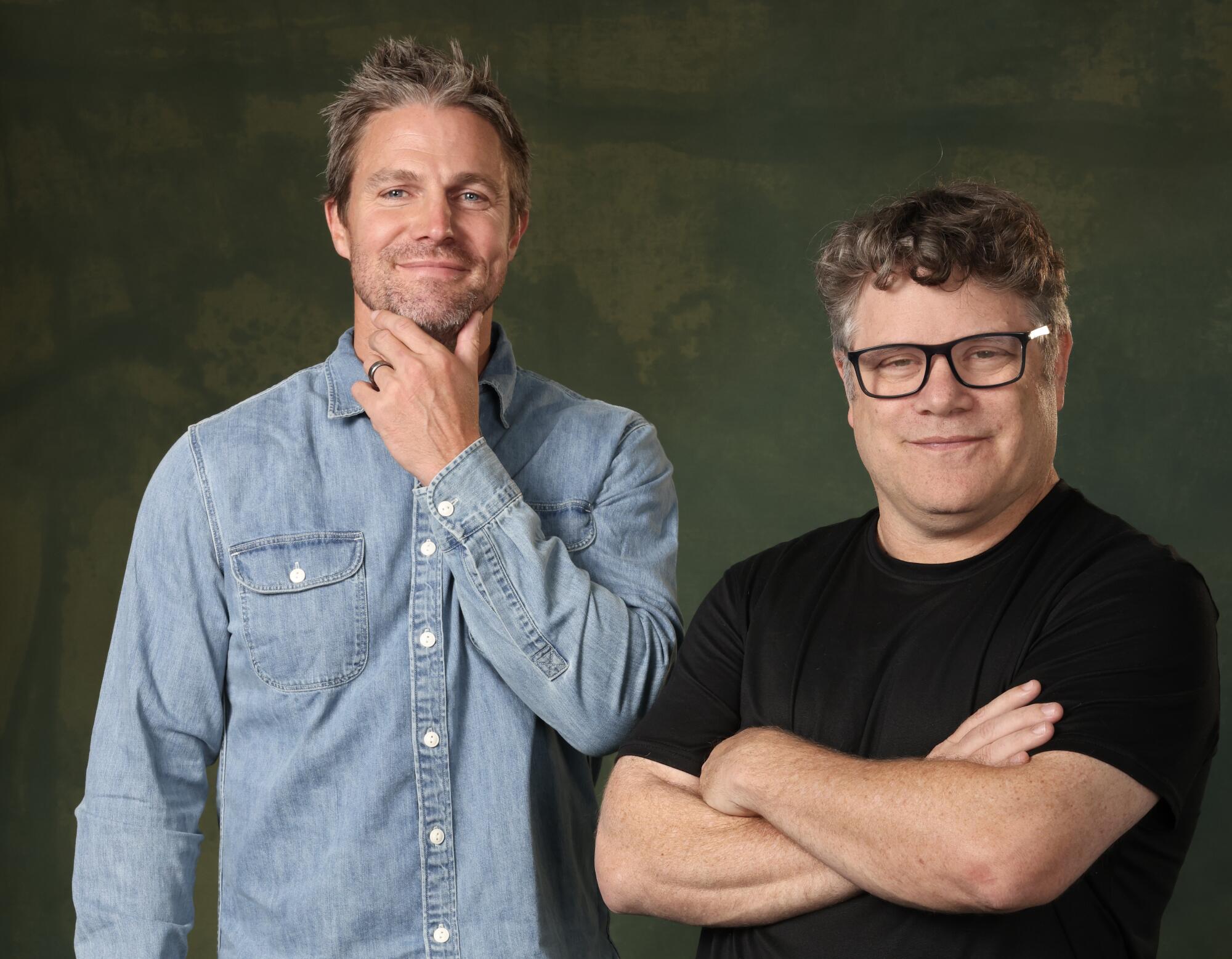 Stephen Amell, left, and Sean Astin from the film "Little Lorraine."
