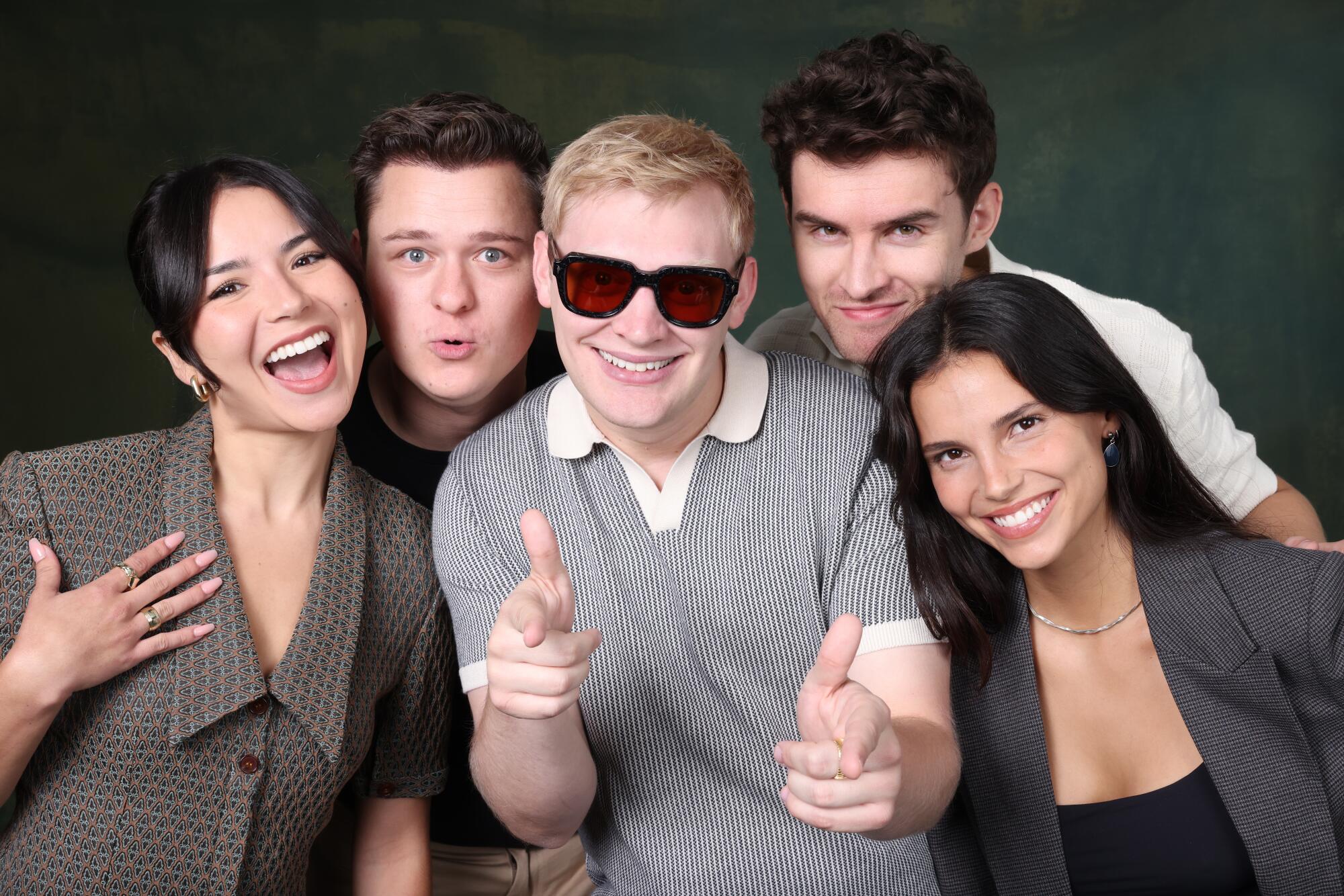 Left to right, Megan Lawless, Cooper Tomlinson, Curry Barker, Michael Johnston and Inde Navarrette from the film "Obsession."