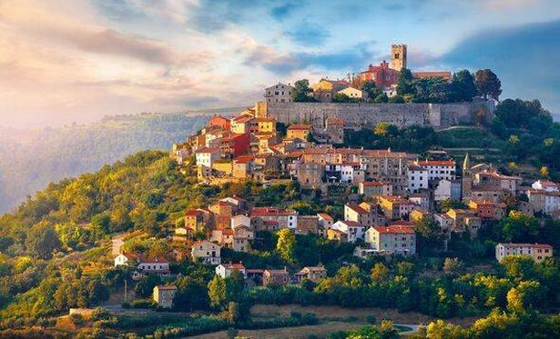 Antique city Motovun Croatia Istria. Picturesque panorama
