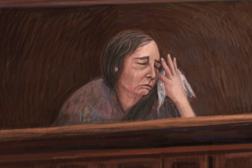 Illustration of Erin Patterson in court.
