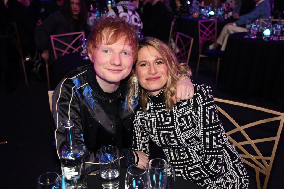 Ed Sheeran and Cherry Seaborn at the BRIT Awards.