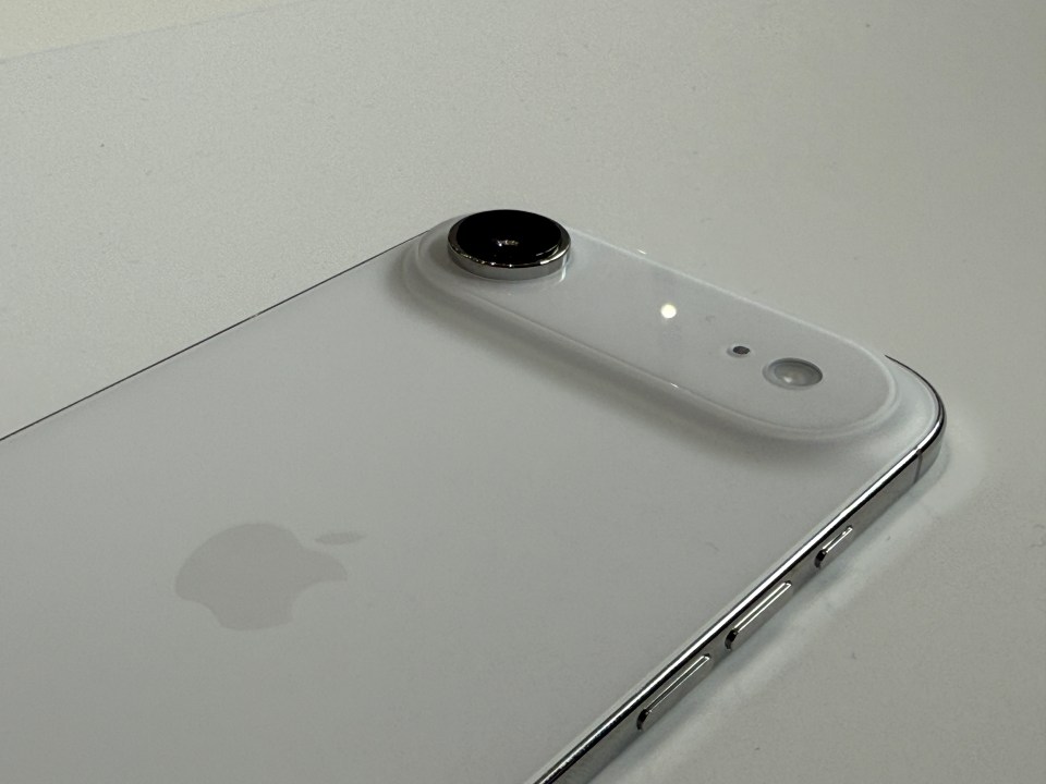 White iPhone rear camera.