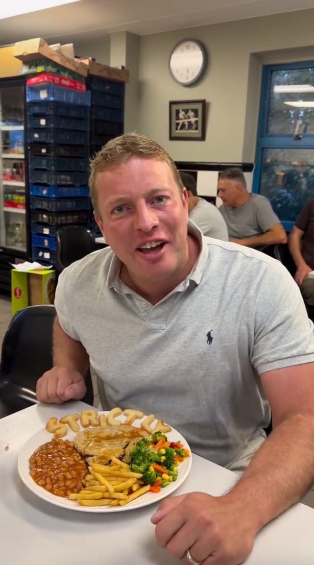 Thomas Skinner eating pie